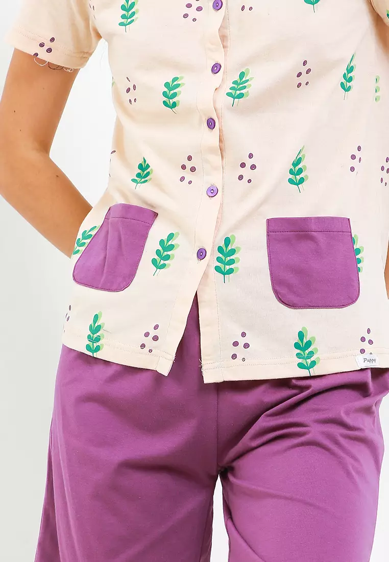 Pyjama Baju Tidur  Short Sleeve Short Pants Sleepwear