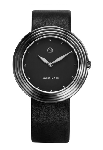NOVE black NOVE Streamliner Swiss Made Quartz Leather Watch for Men 46mm Black A011-01 ED0EFACEF4F56AGS_1