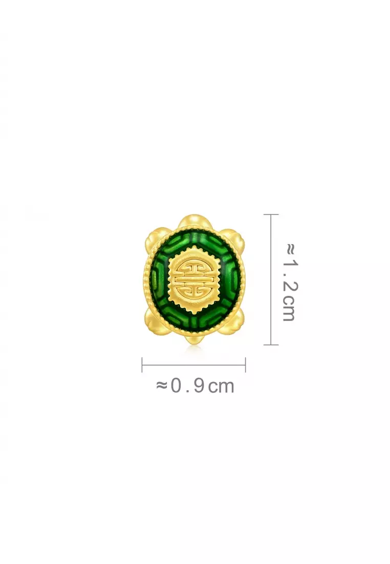 999 24K Solid Gold Cultural Mini Tortoise Charm 92659C (Bracelet not included)