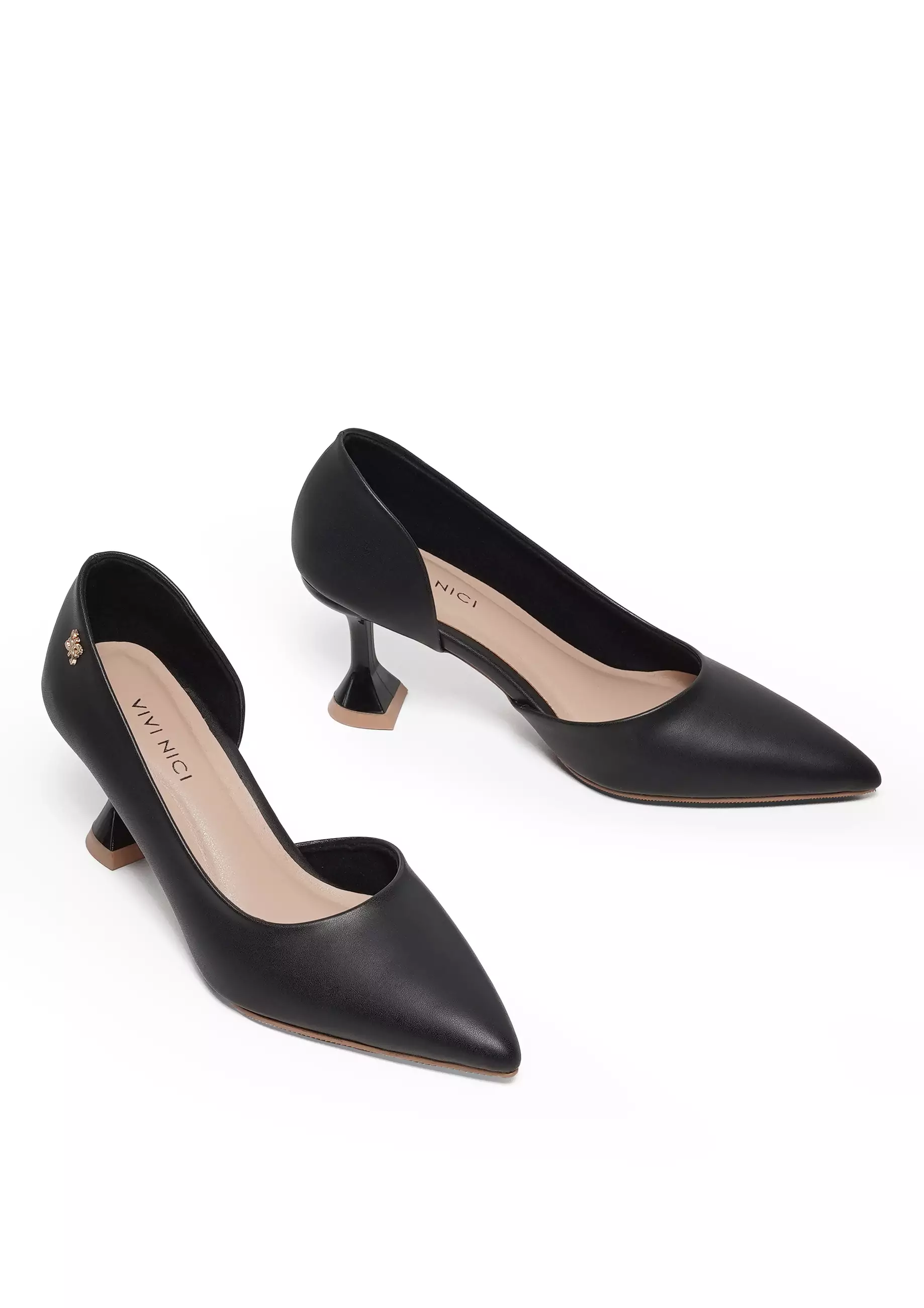 VIVI NICI - Bestra Sepatu Pantofel Wanita Hak 5 Cm Black Solid