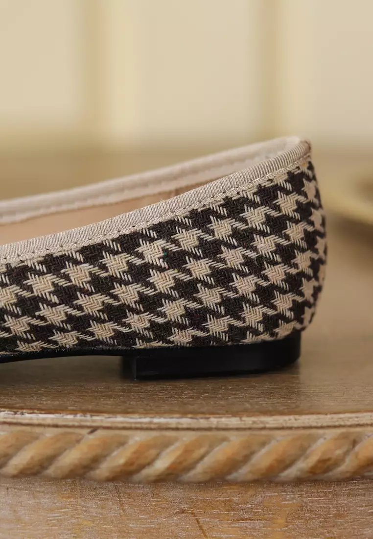 Square Toe Woven Fabric Ballerina XJ877-1