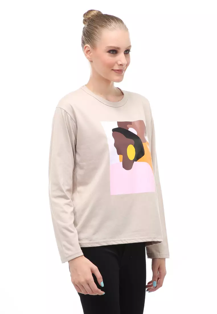 Dreama Kaos Oversized Long Sleeves Atasan Wanita Relaxed Fit - Bepan Two Faces