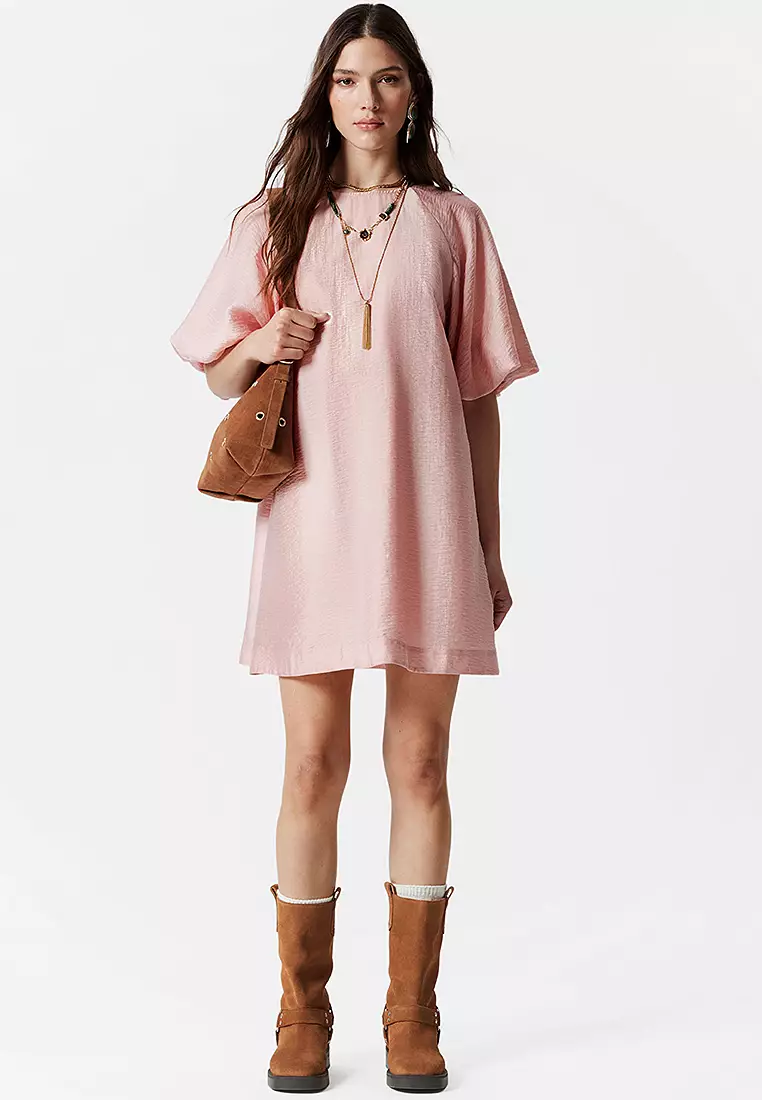 Puff-Sleeved Mini Dress