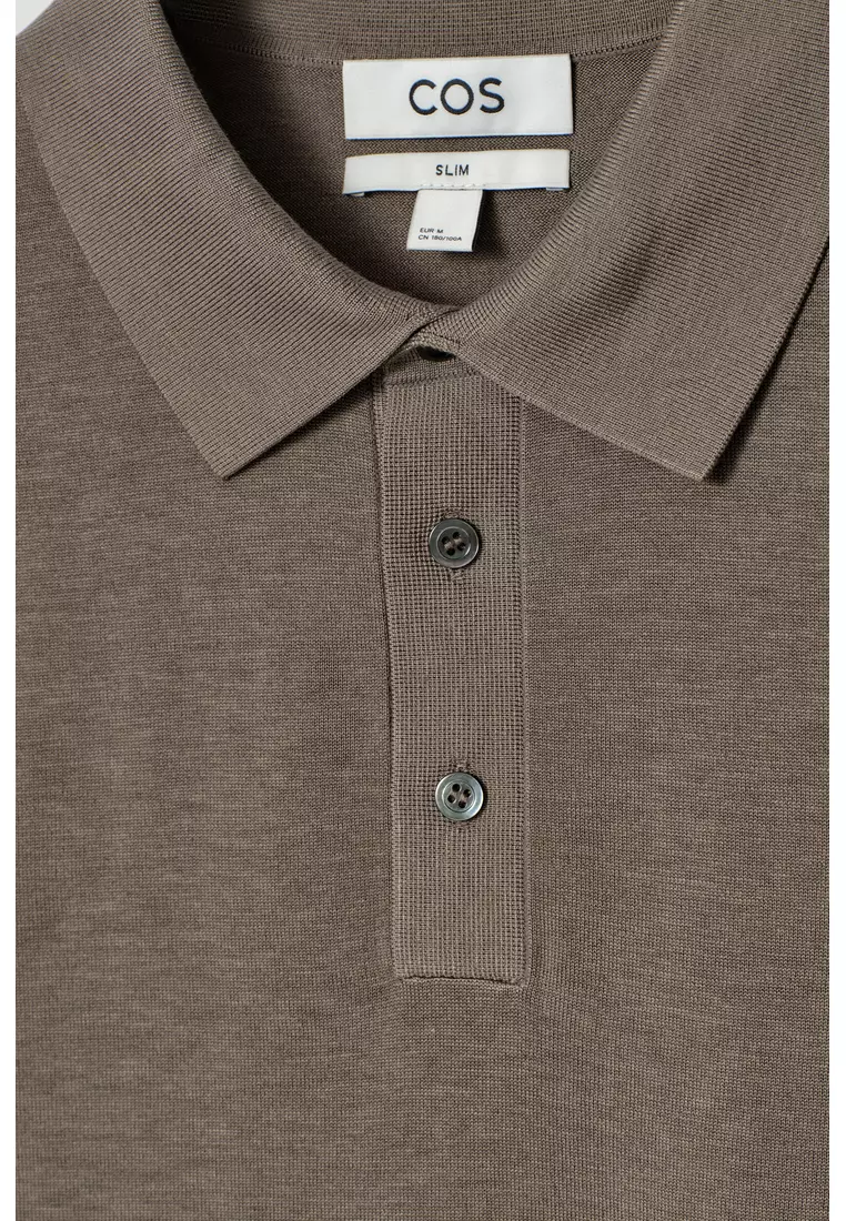SLIM KNITTED SILK POLO SHIRT