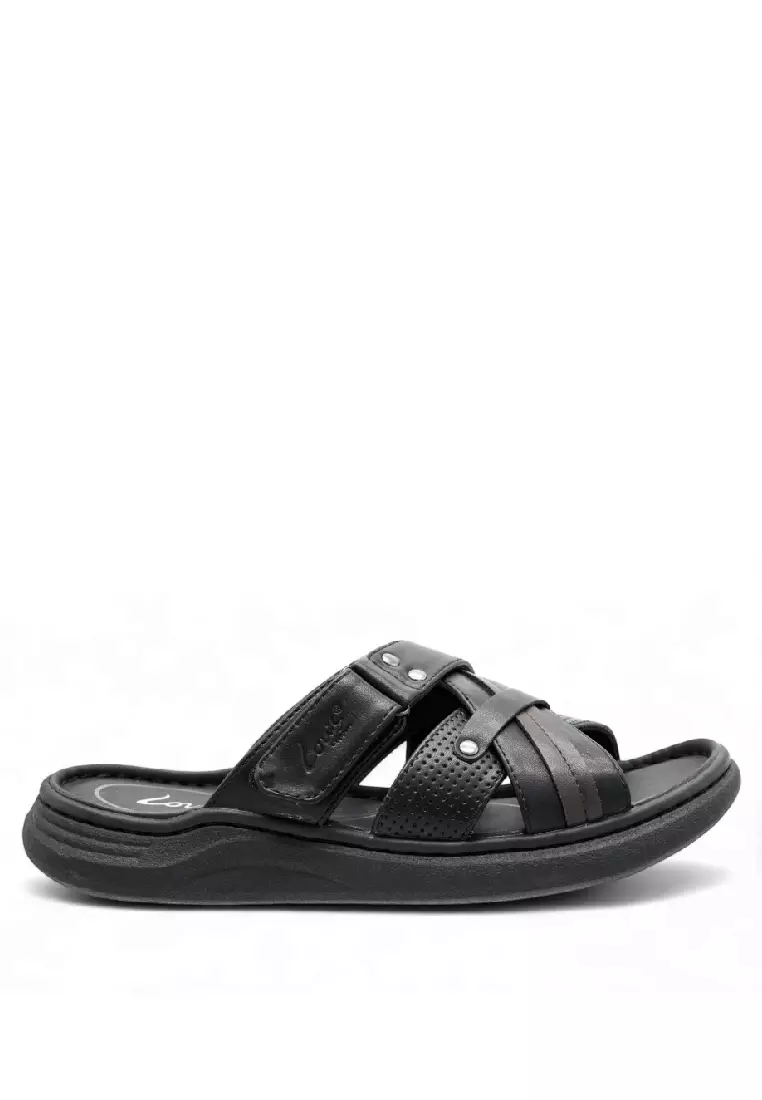 Discount on Louis Cuppers  shoes - SKU: Louis Cuppers Men Slip On Faux Leather Classic Casual Sandals - 250141251