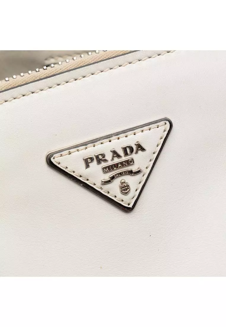 Pre-Loved Prada Glace Calf Twin Pocket Double Handle Satchel