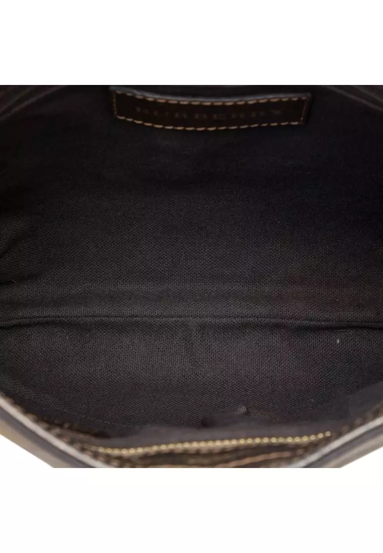 Pre-Loved Burberry Haymarket Check Coated Canvas Hartham Crossbody
