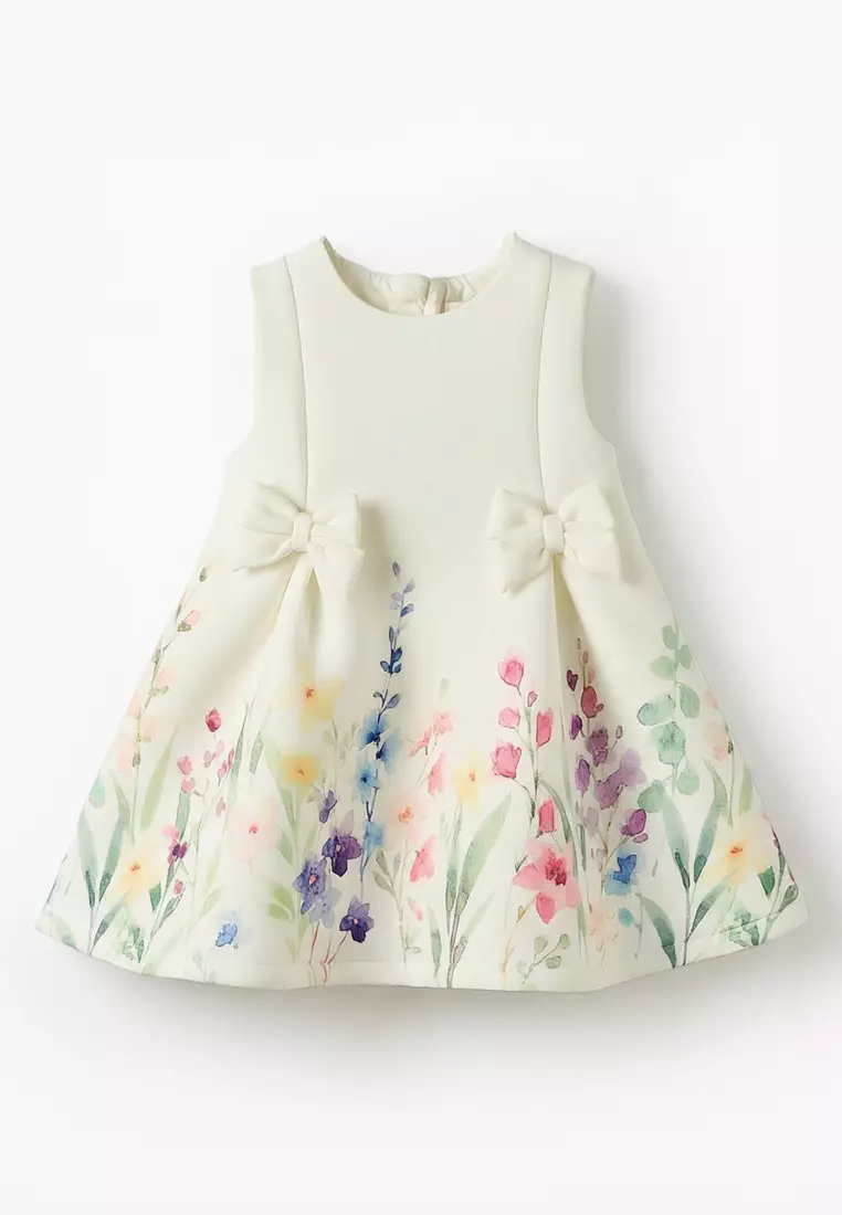 Babyshop Juniors Round Neck Sleeveless Dress With Floral Print