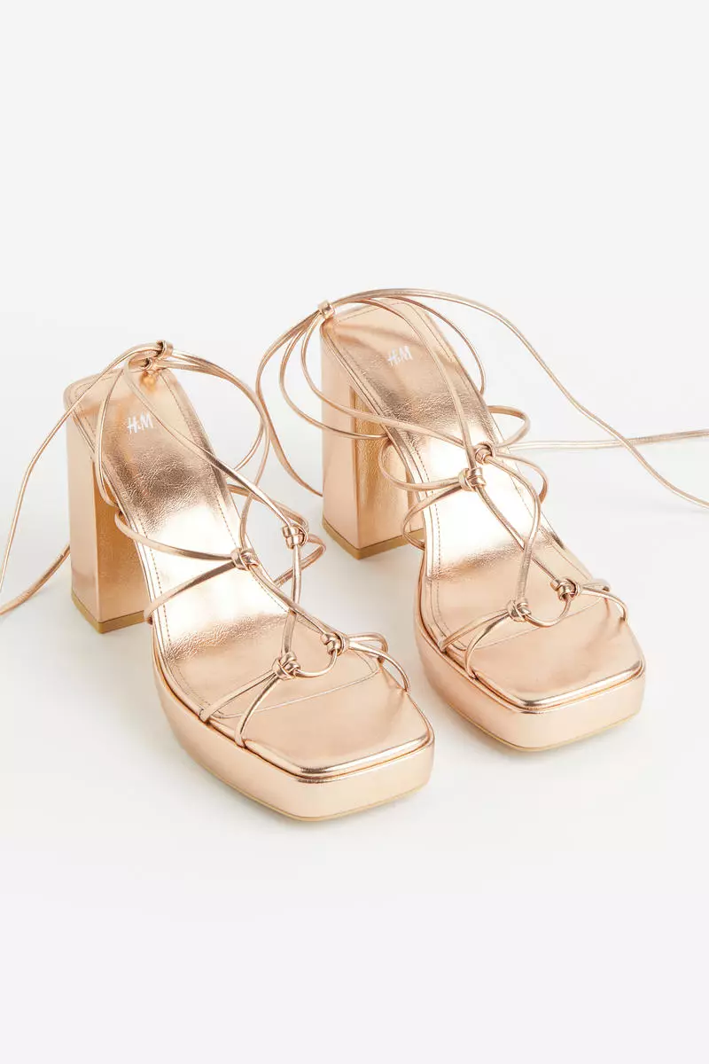 Block-heeled platform sandals