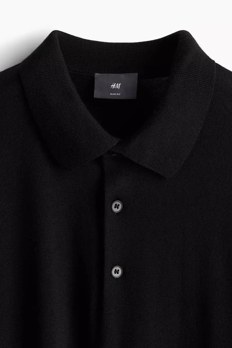 Slim Fit Wool polo shirt