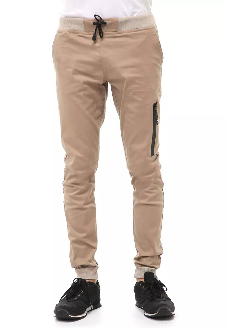 Locko Long Pants Celana Jogger Pria Style Comando Material Cotton ORIGINAL - Cream