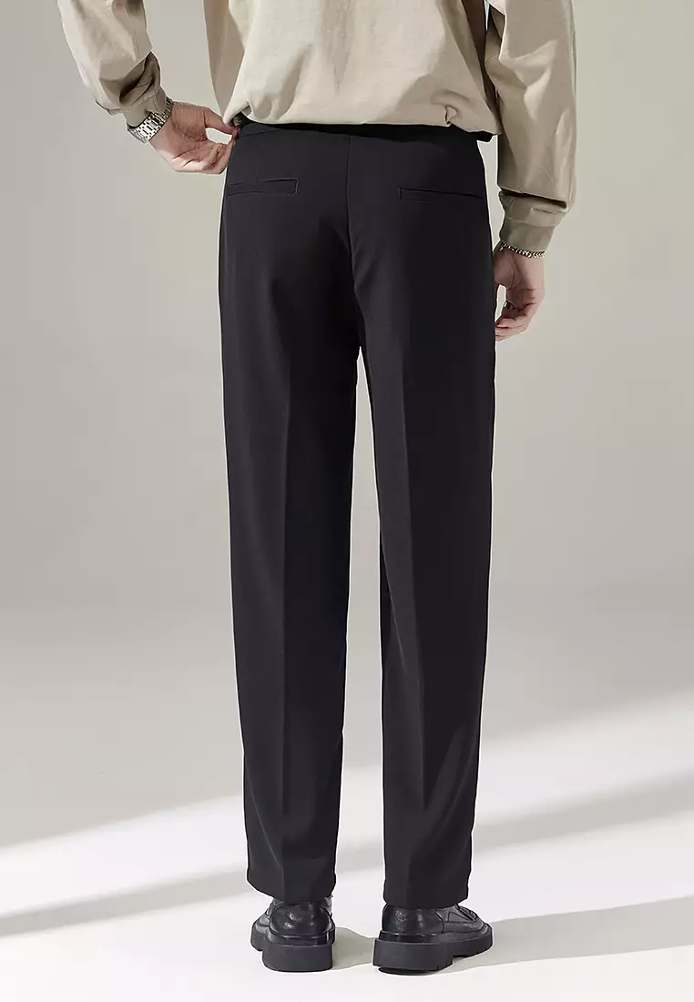 Adjustable Waist Buckle Suit Pants DF1017