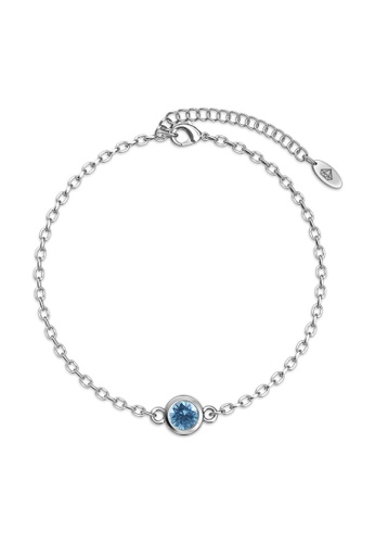 Her Jewellery gold Birth Stone Bracelet (March, White Gold) - Made with Swarovski Crystals EC17AAC3D07398GS_1