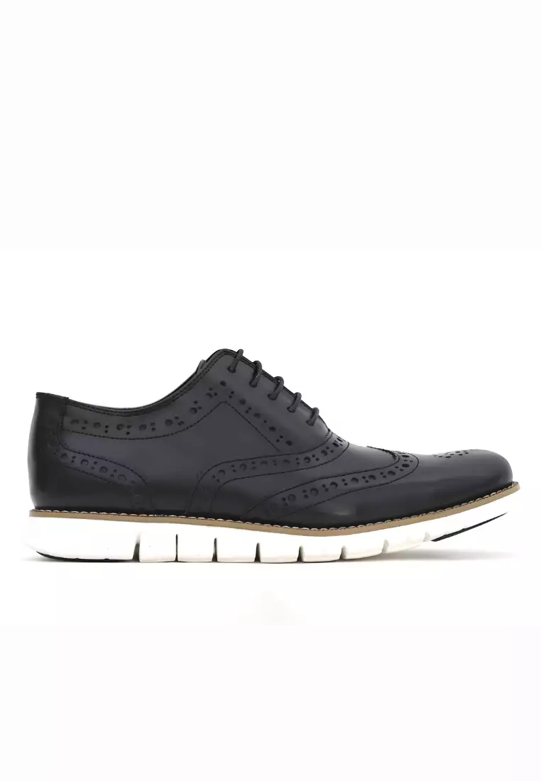 Discount on Jirras  shoes - SKU:  Men Wingtip Oxford Shoes Genuine Leather Filipino Handcraft Black Leather White Sole