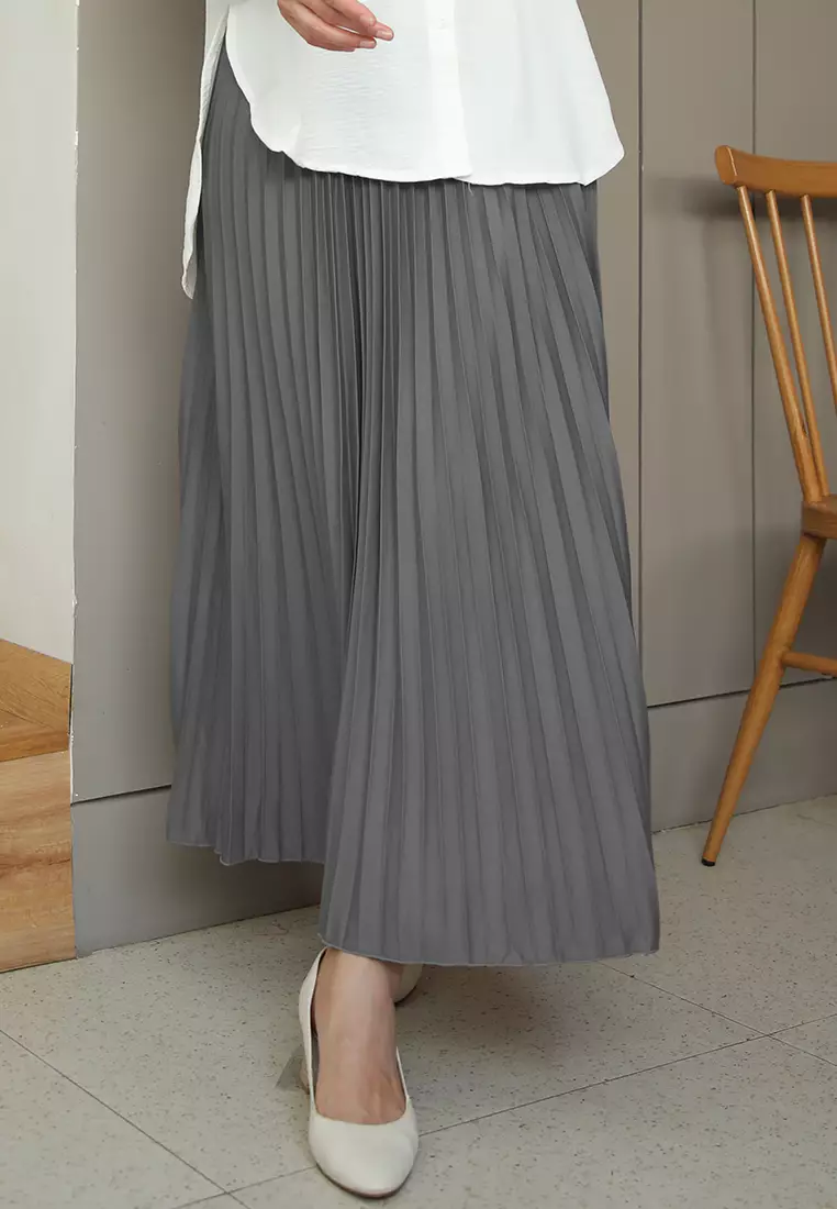 Cotton Bee - Rok Plisket Niana Aline Basic - Storm Grey