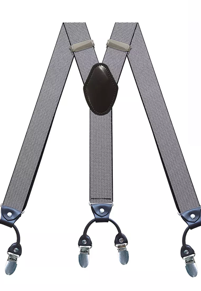Men's Adjustable Elastic 6 Clips Suspenders