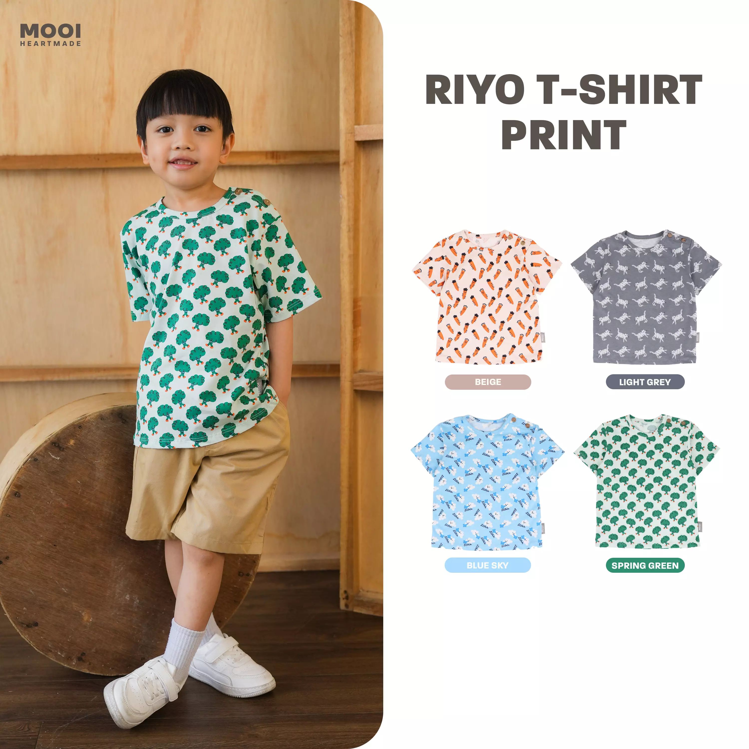 Mooi Kaos Anak Laki-Laki Riyo Top - Sky Blue