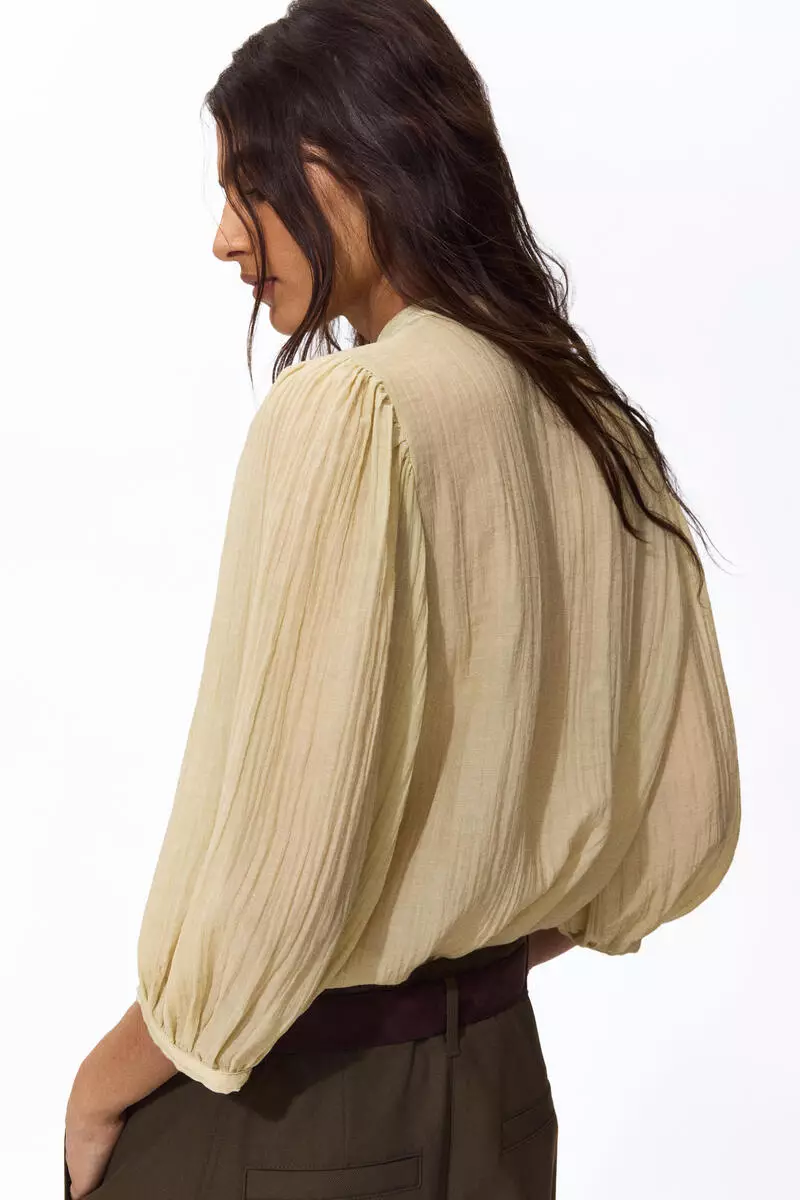Balloon-sleeved blouse