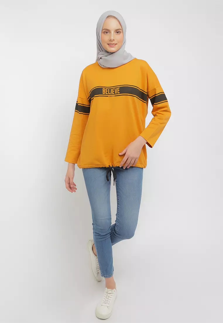 Flamoush Sloven Yellow Sweater Wanita