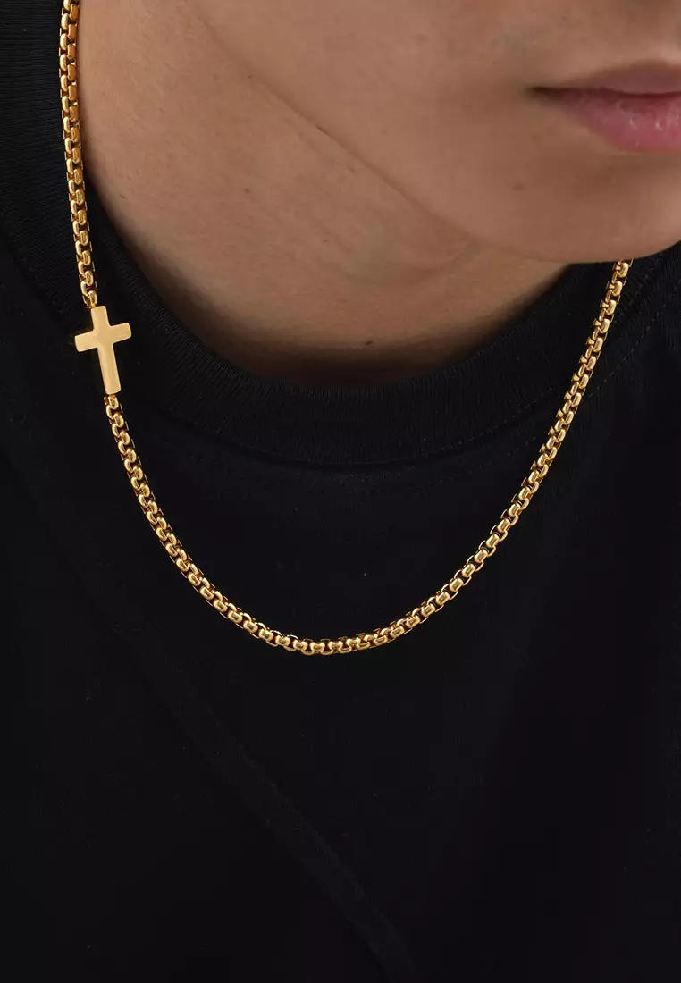 Titanium Steel Minimalist Cross Necklace JW QX-1892