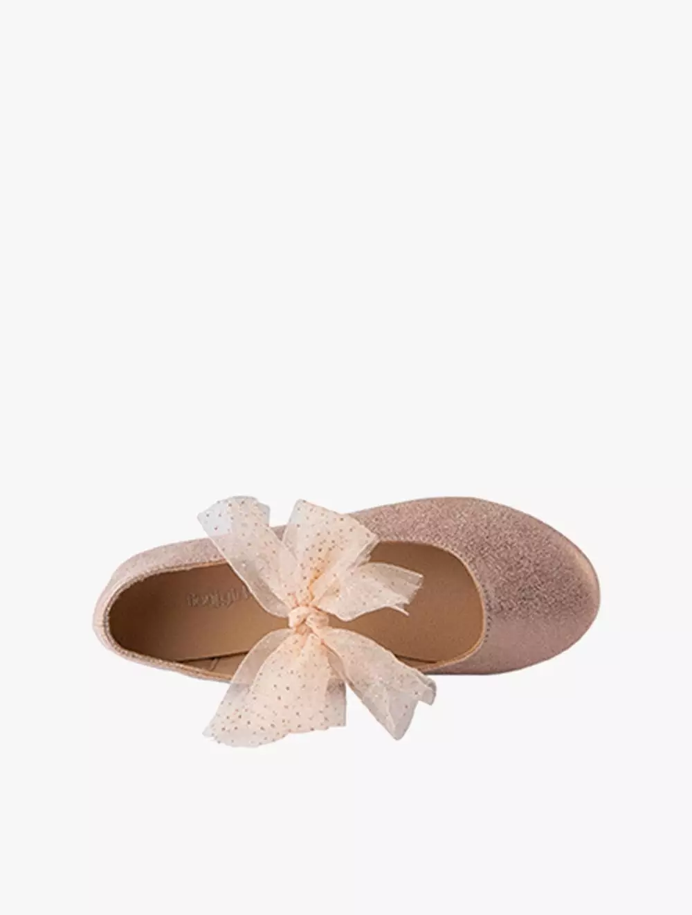 Payless Fiona Girl Cairo Glitter Bow Youth Flats - Rose Gold_07