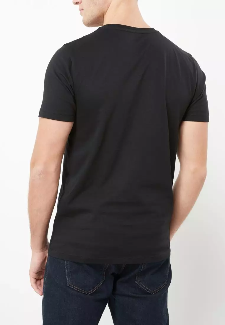 Plain black slim fit t outlet shirt