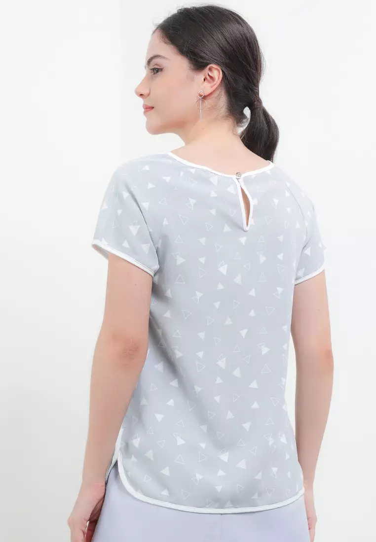 Ginger Blouse In Grey Print