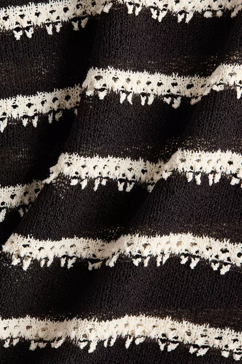 Crochet-look polo shirt