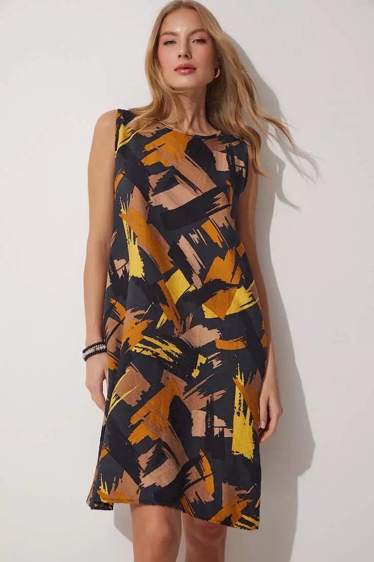 Patterned Mini Summer Dress