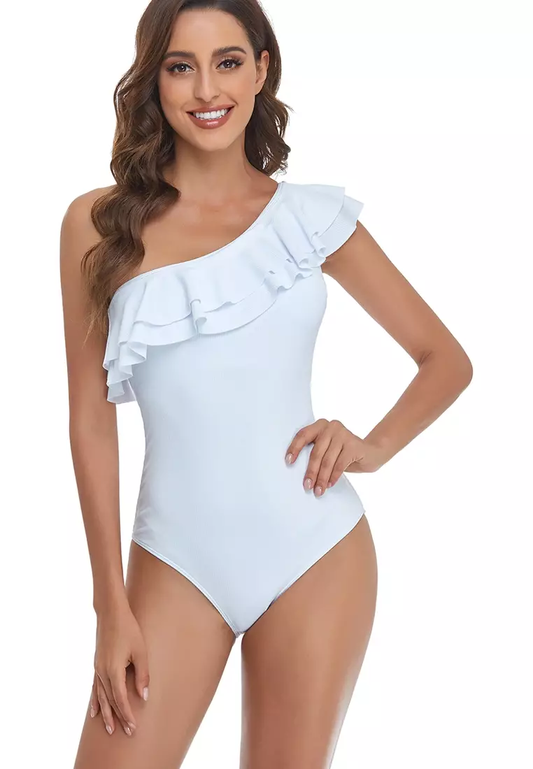 White one 2025 shoulder swimsuit