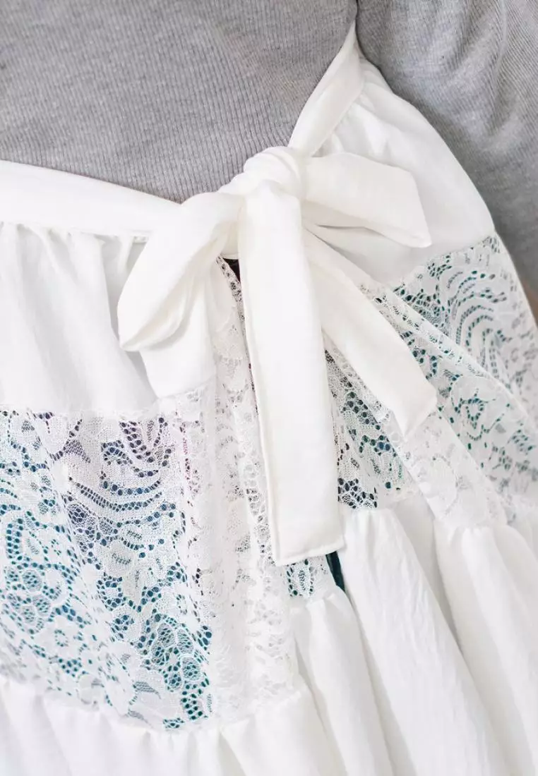 Layer Lace Skirt - Broken White M19073 R73S2
