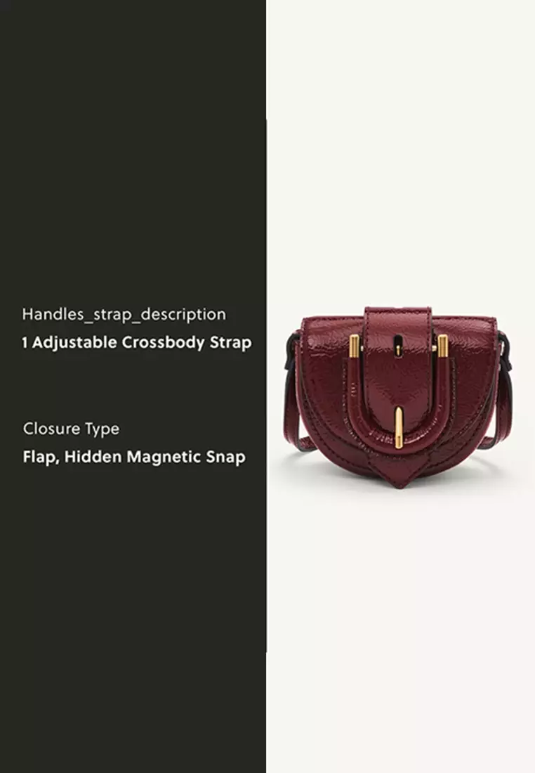 Fossil Harwell Damen Crossbody Bag – Knitteroptik Lackleder, 10,8x3,4x7cm