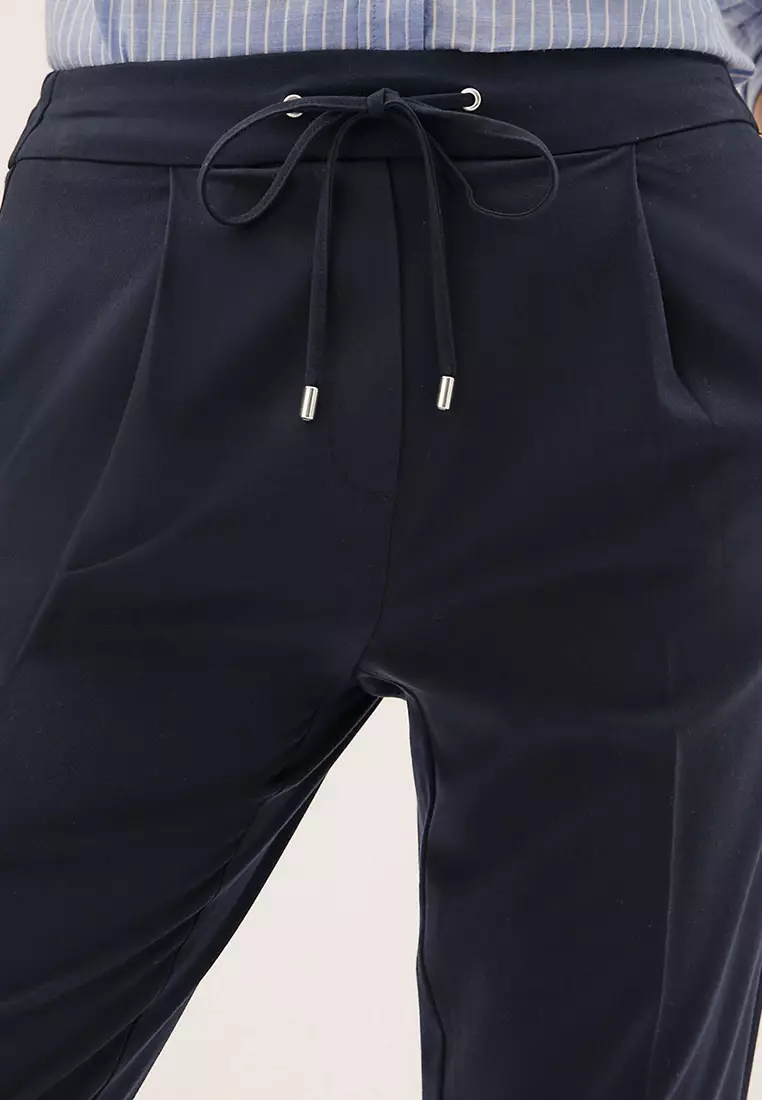 Drawstring Tapered Ankle Grazer Trousers