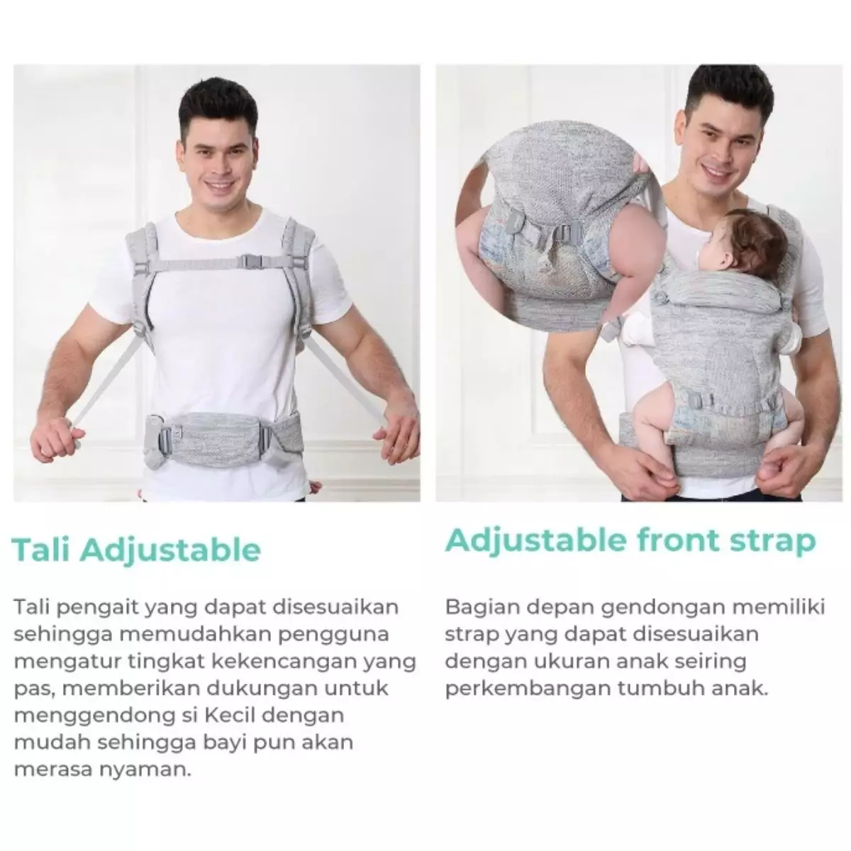 Mooimom Airyknit Baby Carrier Starry Gray - Gendongan Bayi