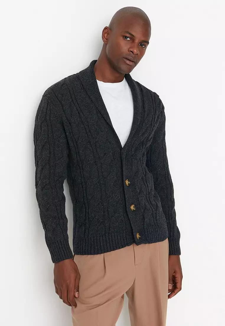 Slim Fit Shawl Collar Cardigan