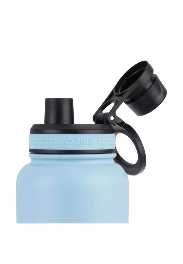 Oasis Stainless Steel Insulated Sports Water Bottle with Screw Cap 1.1L - Island Blue