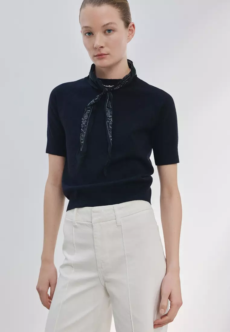 High-Waisted Wide Leg Jeans With Stitching