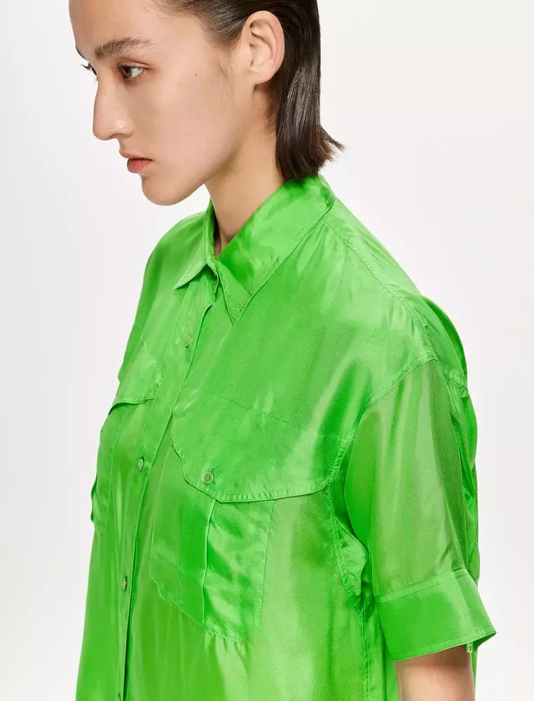 JNBY Women's Mulberry Silk Short-Sleeve Shirt
