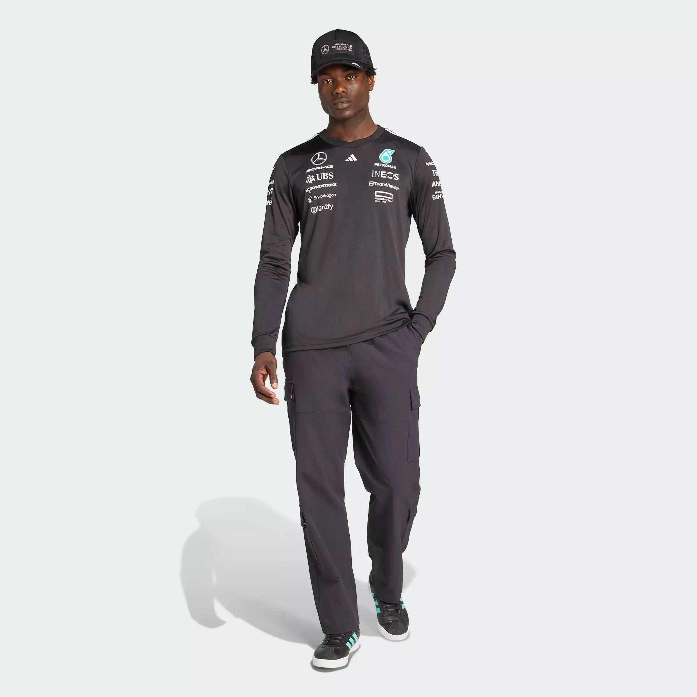 Motorsport MERCEDES - AMG PETRONAS FORMULA ONE TEAM DRIVER JERSEY LONG SLEEVE Men Black JW5364