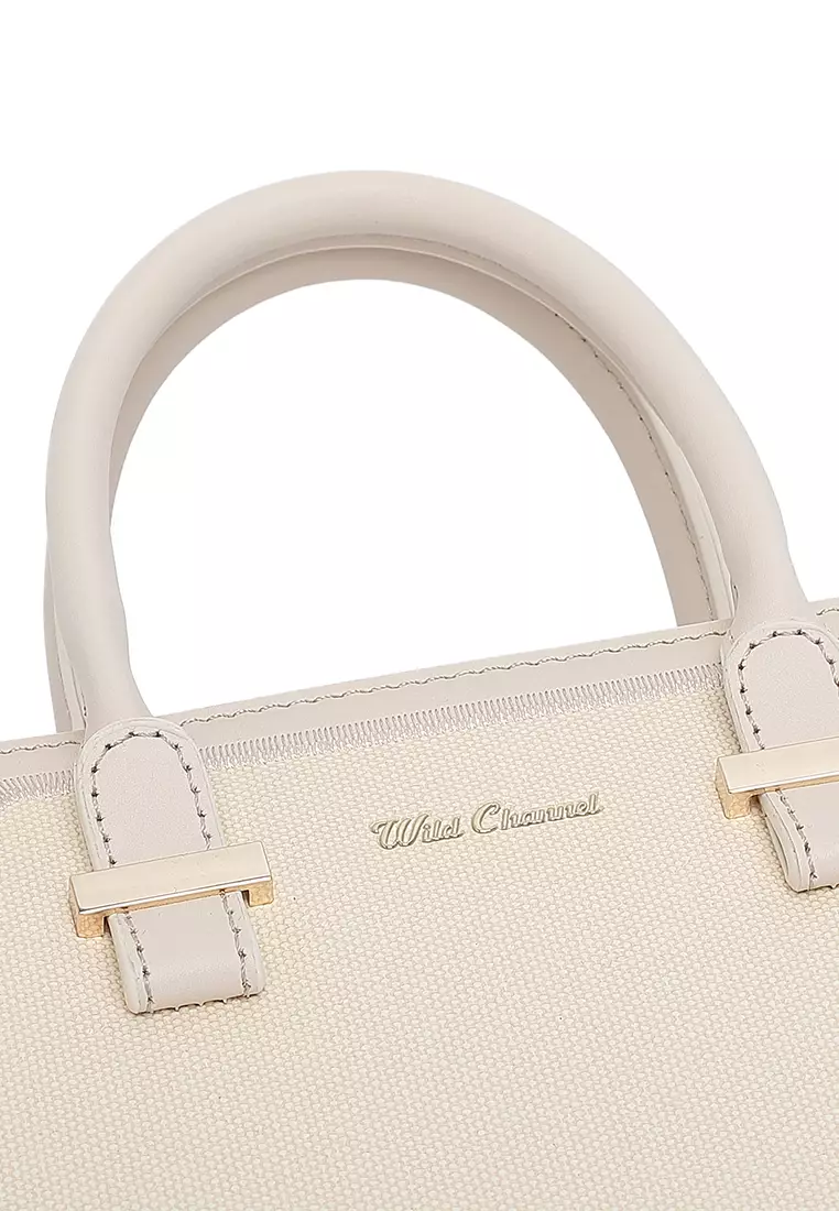 Women's Top Handle Bag / Sling Bag / Crossbody Bag / Shoulder Bag (Tas Tangan / Tas Selempang / Tas Bahu) - Krem