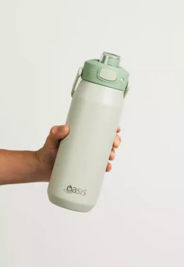 Oasis Ceramic Stainless Steel Triple Wall Capri Quick Release Drink Bottle 750ML - Mint Green
