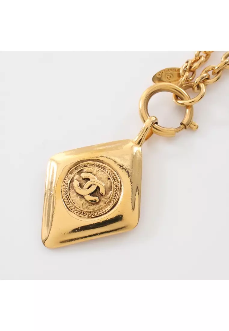 Chanel Pre-loved CHANEL coco mark rhombus necklace GP gold vintage 2023, Buy Chanel Online