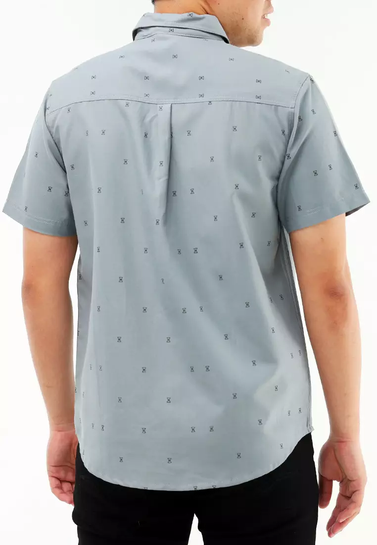 Woven Printed Oxford Short Sleeve Polo