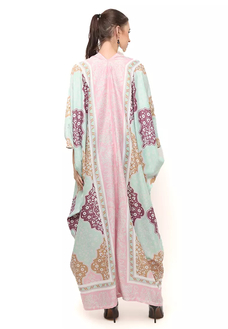 Kanzi Long Sleeve Monochrome Ethnic Kaftan