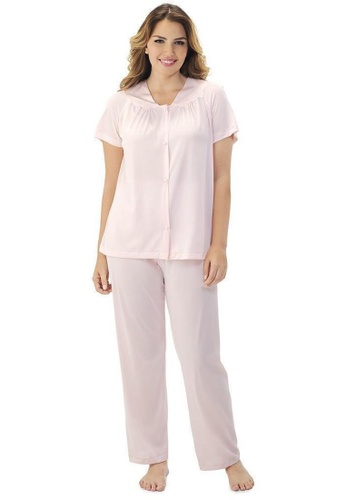 Exquisite Form pink Short Sleeve Pyjama Set 65D6AAA3EDD93DGS_1