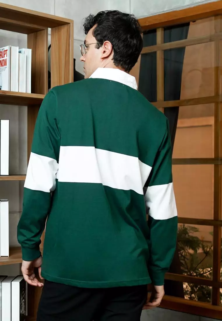 Matsuda Kaos Rugby Polo Shirt Pria Lengan Panjang Nago