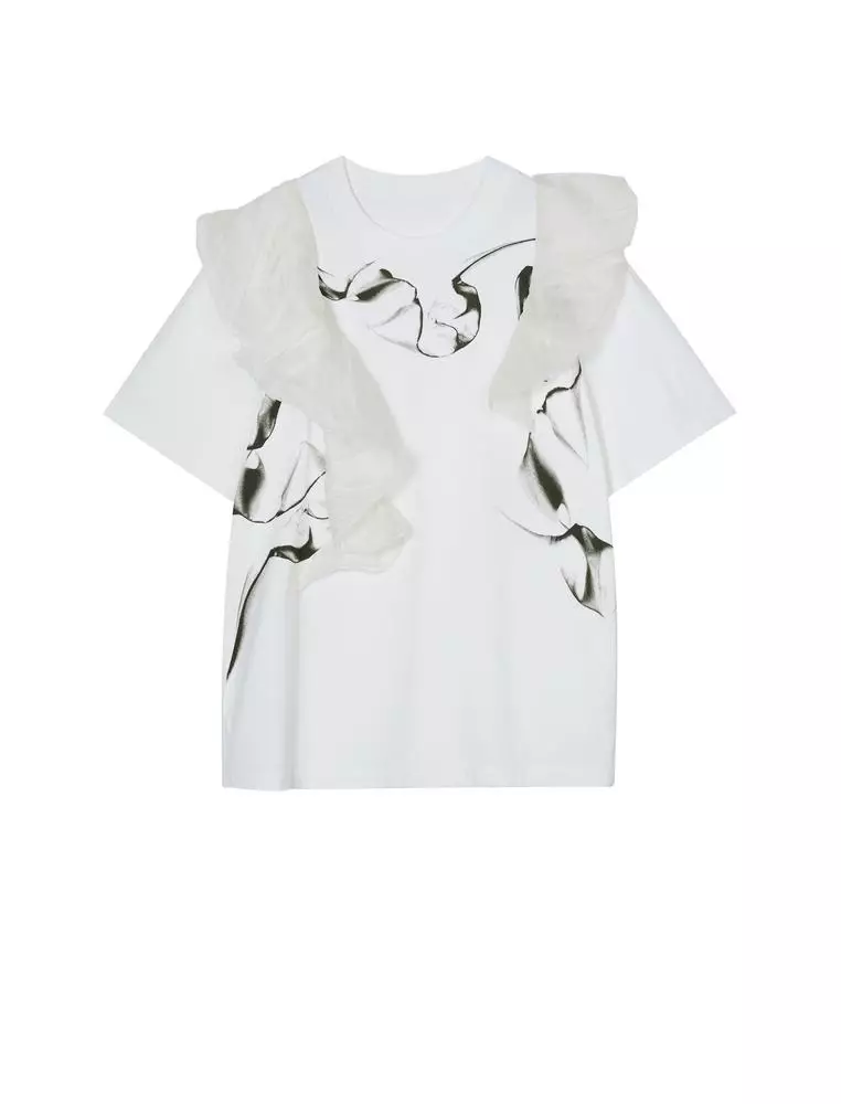 JNBY女士印花寬鬆短袖T恤