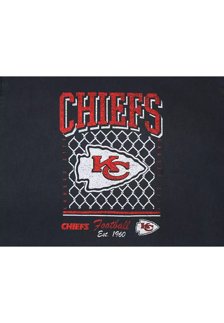 Kansas City Chiefs NFL Old School Sport AP Black Women Crop Top Tee