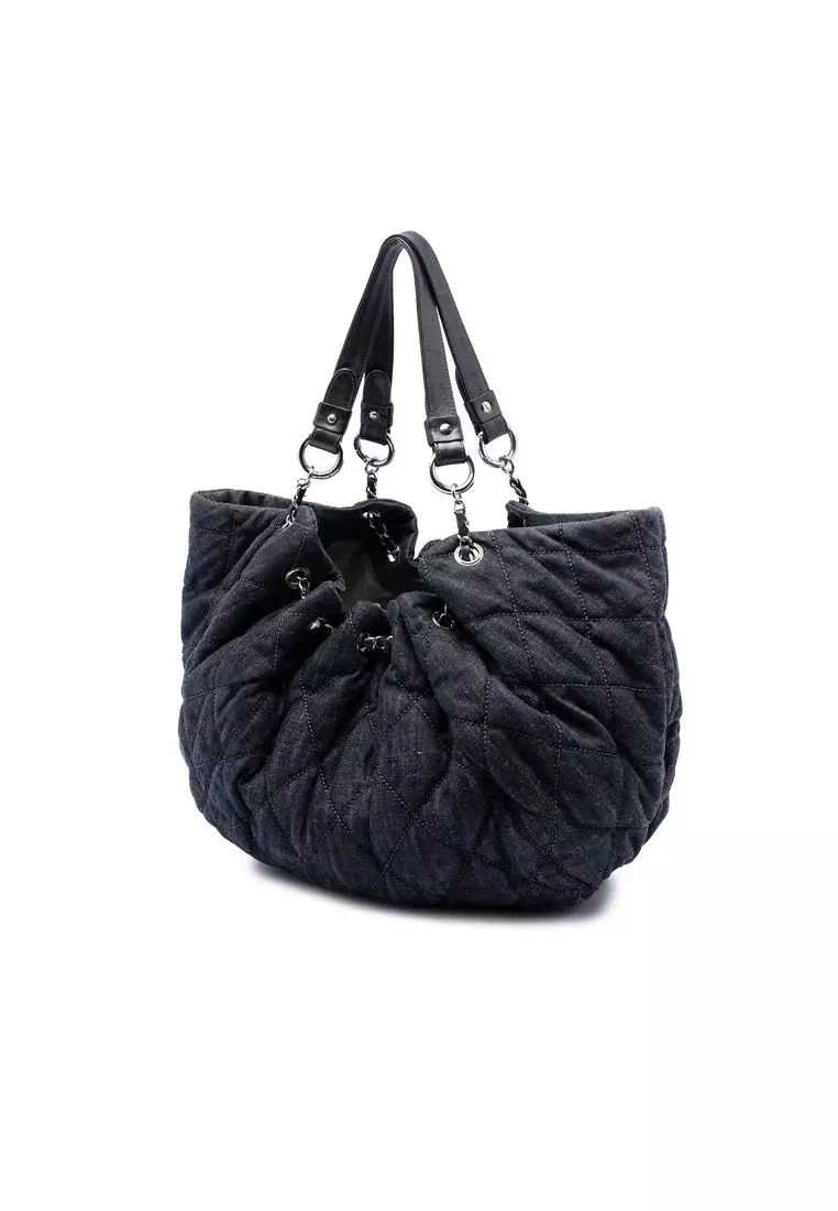 Pre-Loved Chanel Quilted Denim Stretch Spirit Cabas Tote