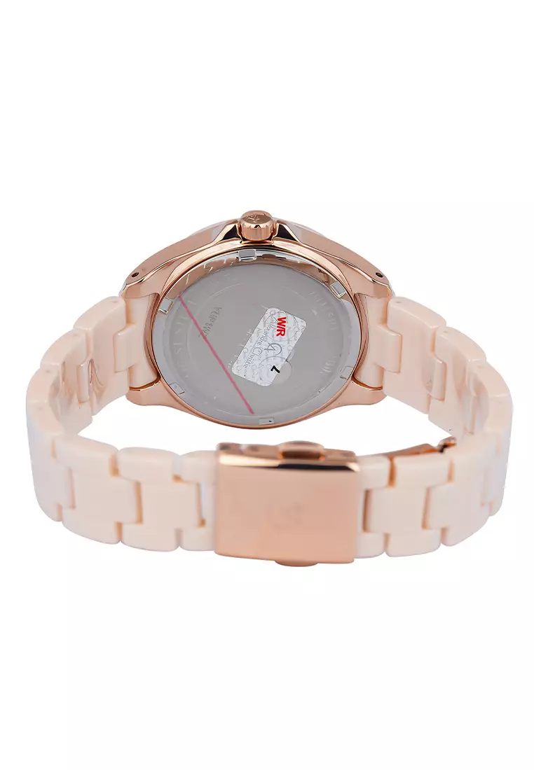 Alexandre Christie 2B08 BFBRGPN - Jam Tangan Analog Wanita - Rosegold Pink - Ceramic